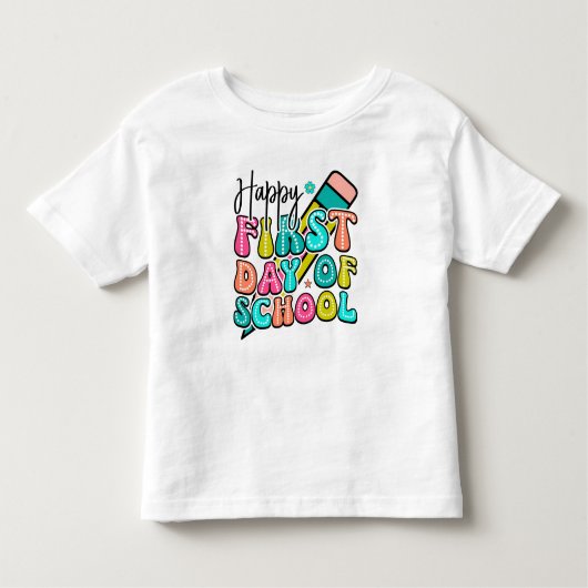 Happy First Day op school (terug naar school) Tshi Kinder Shirts (Voorkant)