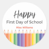 Happy First Day School Teacher Sticker (Voorkant)