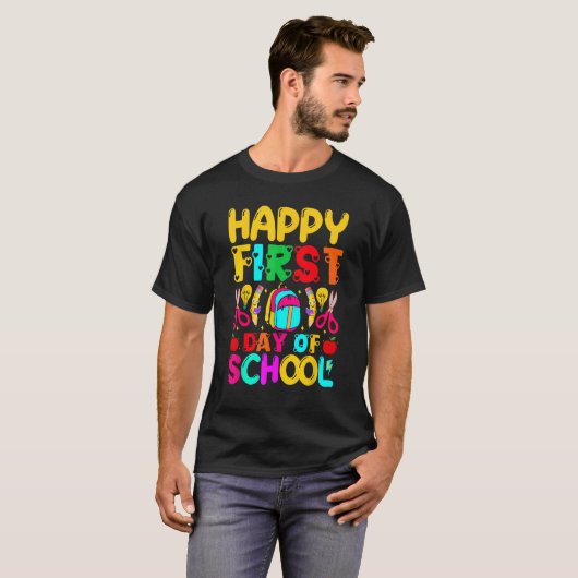 Happy First Day School Welcome Back To School Cute T-shirt (Voorkant volledig)