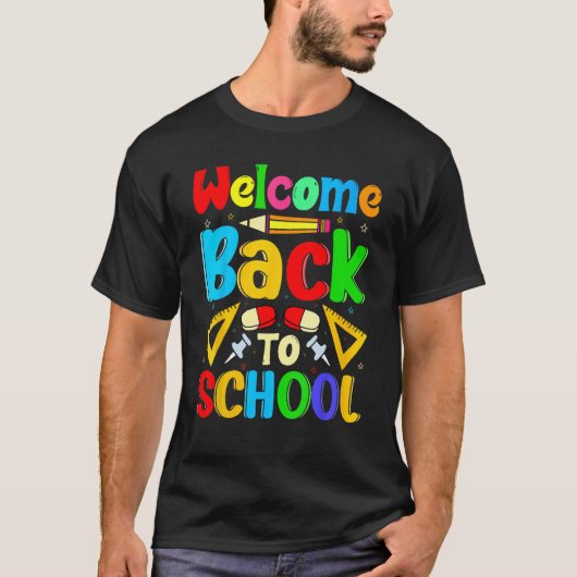 Happy First Day School Welcome Back To School Cute T-shirt (Voorkant)