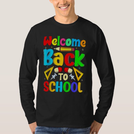 Happy First Day School Welcome Back To School Cute T-shirt (Voorkant)