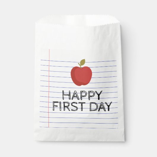 Happy First Day Terug naar school Apple Teacher Bedankzakje (Voorkant)