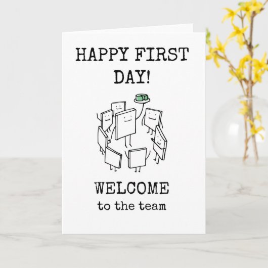 Happy First Day, Welkom bij de Team Kaart (Gele Bloem)