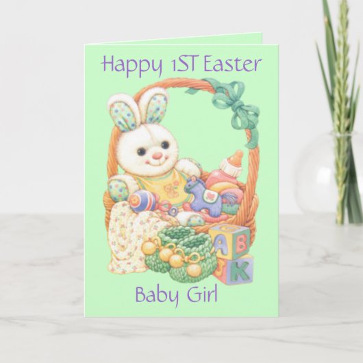 Happy First Easter Baby Girl () Feestdagen Kaart (Voorkant)