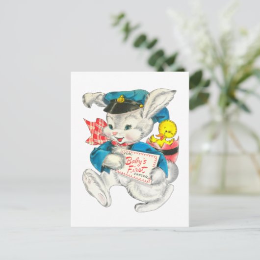 Happy First Easter bunny Feestdagenkaart (Staand voorkant)