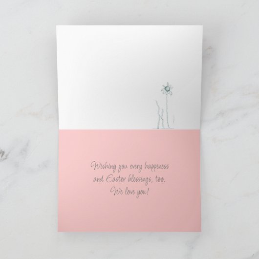 Happy First Easter Granddochter White Rabbit Kaart (Binnen)