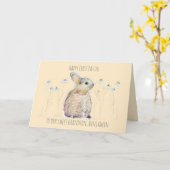 Happy First Easter Grandson Baby Rabbit Custom Kaart (Gele Bloem)