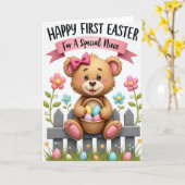 Happy First Easter Niece Card Kaart (Gele Bloem)