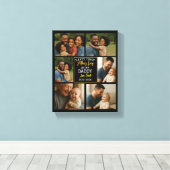 Happy First Father Day Personalized Photo Collage Canvas Afdruk (Insitu (Houten vloer))