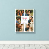 Happy First Father Day Personalized Photo Collage Canvas Afdruk (Insitu (Houten vloer))