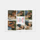 Happy First Father Day Photo Collage Fleece Deken (Voorkant (Horizontaal))
