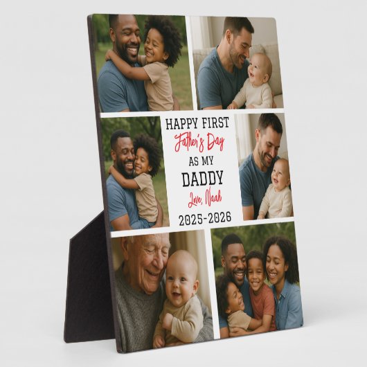 Happy First Father Day Photo Collage Fotoplaat (Zijkant)