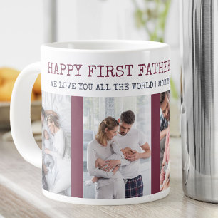 Happy First Fathers Dag 4 Foto maroon & marine Grote Koffiekop