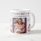 Happy First Fathers Dag 4 Foto maroon & Navy Grote Koffiekop (Voorkant rechts)