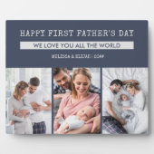 Happy First Fathers Day - 3 Foto gepersonaliseerd Fotoplaat (Voorkant)