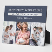 Happy First Fathers Day - 3 Foto gepersonaliseerd Fotoplaat (Zijkant)