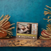 Happy First Father's Day 3 Photo Collage Wood Fotoplaat (Zijkant)