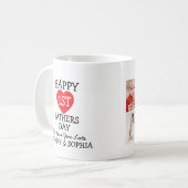 Happy First Fathers Day 4 Fotocollage Koffiemok (Voorkant links)