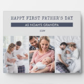 Happy First Fathers Day als opa - 3 Foto Fotoplaat (Voorkant)