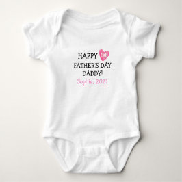 Happy First Fathers Day Baby Girl Outfit Romper