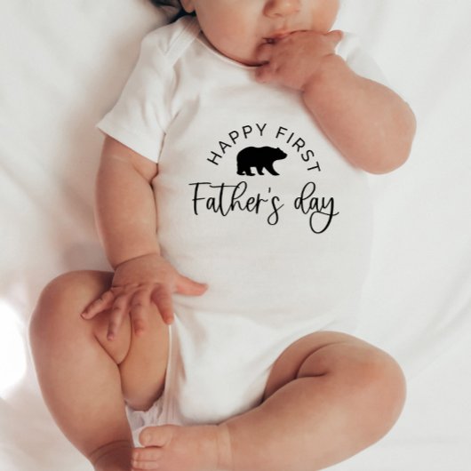 Happy First Fathers Day Beer - Baby Romper