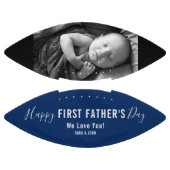 Happy First Father's Day Blue Modern Photo Name American Football (Panelen)