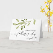 Happy First Fathers Day Cadeaus voor man uit Baby Kaart (Gele Bloem)