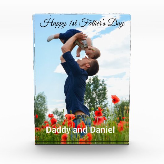 Happy First Father's Day Custom Fotoblokken (Voorkant)