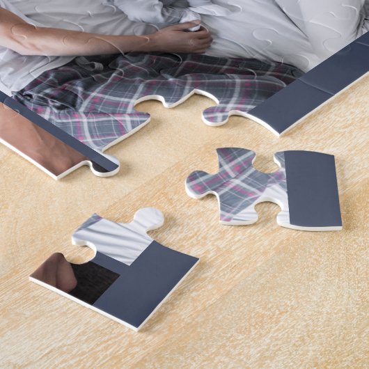 Happy First Fathers Day Custom Message en 3 Photo Legpuzzel (Zijkant)