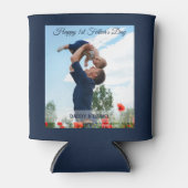 Happy First Father's Day Custom Photo Blikjeskoeler (Voorkant)