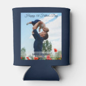 Happy First Father's Day Custom Photo Blikjeskoeler (Achterkant)