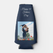 Happy First Father's Day Custom Photo Flesjeskoeler (Voorkant)