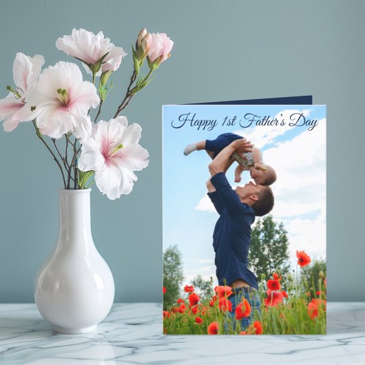 Happy First Father's Day Custom Photo from Wife Feestdagen Kaart