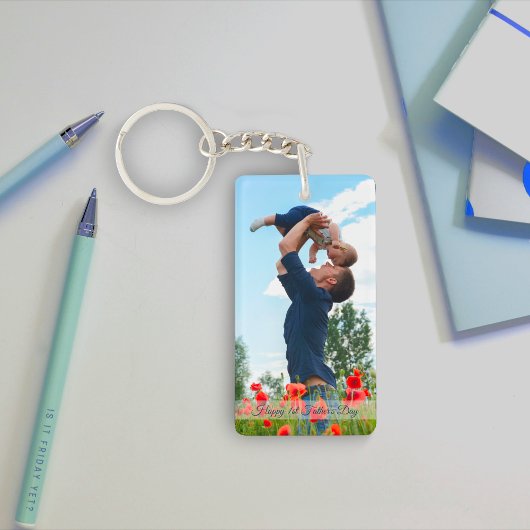 Happy First Father's Day Custom Photo Sleutelhanger