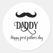 Happy first father's day custom ronde sticker (Voorkant)