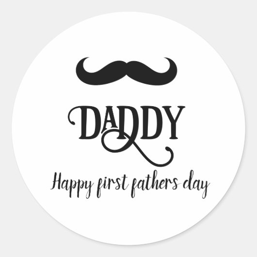 Happy first father's day custom ronde sticker (Voorkant)