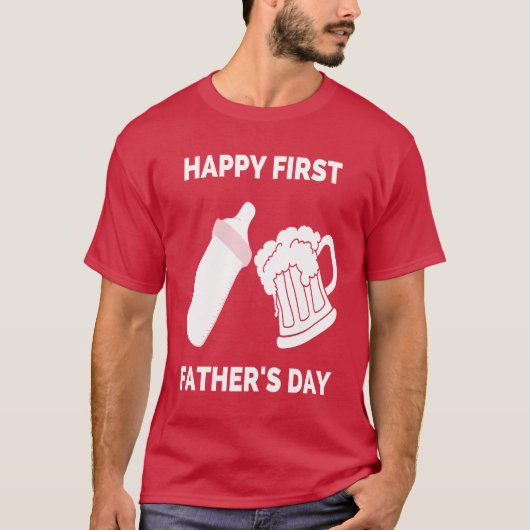 Happy First Fathers Day Gift van de Vrouw jongen T-shirt (Voorkant)