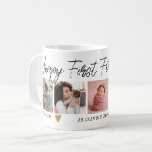 Happy First Fathers Day Grandpa 5 Photo Collage Koffiemok (Voorkant links)