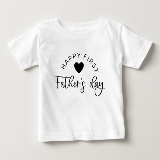 Happy First Fathers Day Heart - Baby T-shirt (Voorkant)