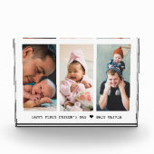 Happy First Fathers Day New Dad 3 Photo Collage Fotoblokken (Voorkant)