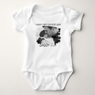 Happy First Fathers Day Nieuwe vader en Baby Foto Romper