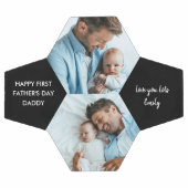 Happy First Fathers Day Papa 2 Foto gepersonalisee Voetbal (Enkel)