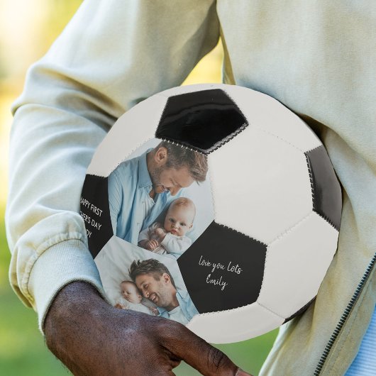 Happy First Fathers Day Papa 2 Foto gepersonalisee Voetbal