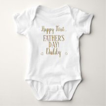 Happy First Fathers Day Papa Typografie Gold