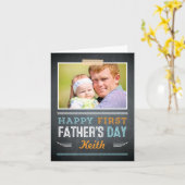 Happy First Fathers Day Photo Card Kaart (Gele Bloem)