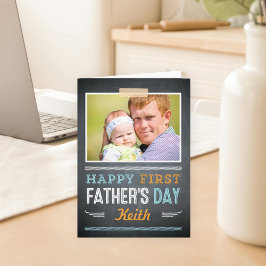 Happy First Fathers Day Photo Card Kaart