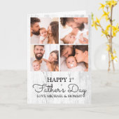 Happy First Fathers Day Schattigee fotocollage Kaart (Gele Bloem)