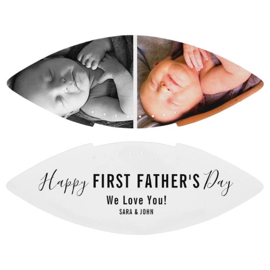 Happy First Father's Day White 2 Photos Name American Football (Panelen)