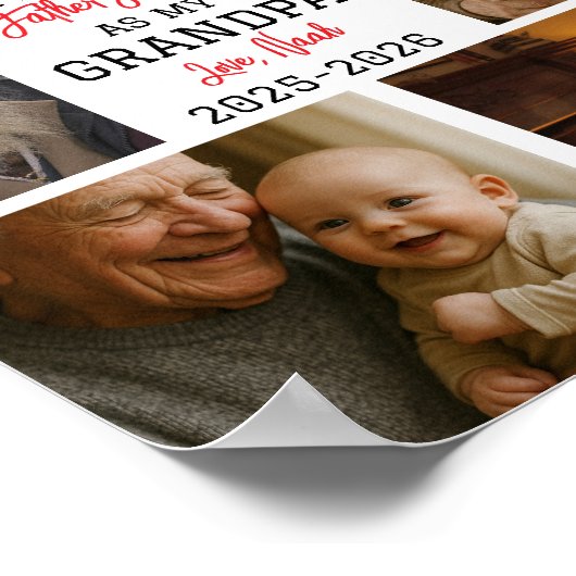 Happy First Grandpa Day Photo Collage Poster (Hoek)