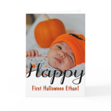 Happy First Halloween aangepaste baby-fotokaart